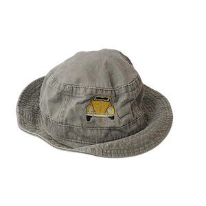 Vintage 90s Toppers Bucket Hat VW Beetle Embroidered Car  Yellow Bug Hong Kong